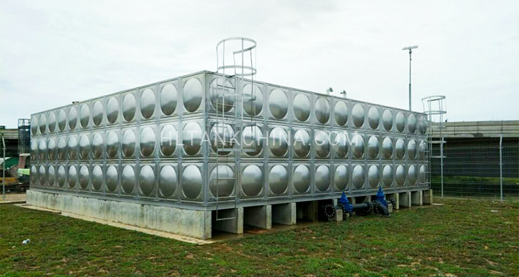 Large stainless steel water tank