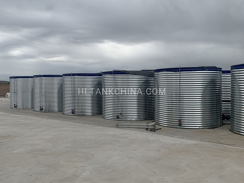 Small - Round Galvanized Steel Water Storage Tank