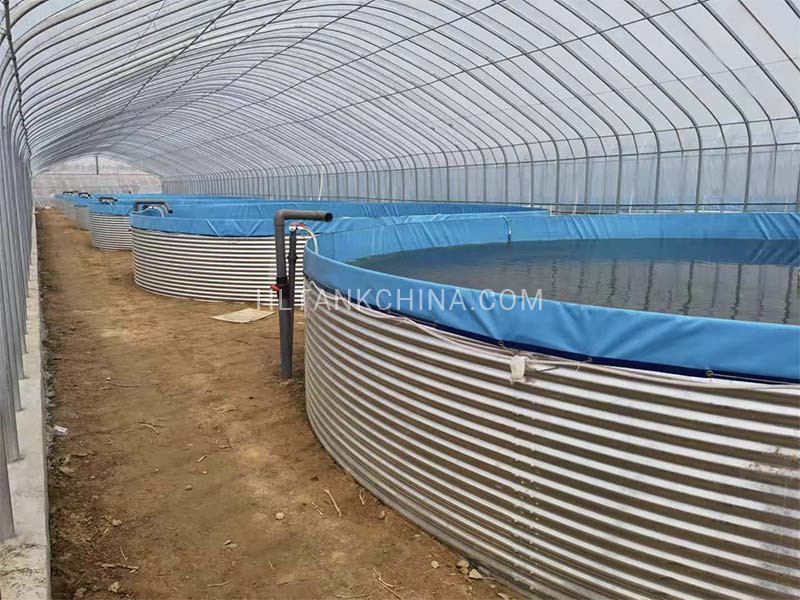 Open cover corrugated steel water tank