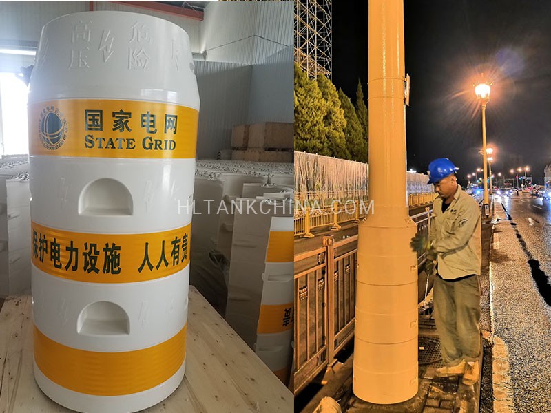 Electricity post pole FRP protection case