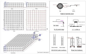 10x10x2m Korea GRP water tank drawing 