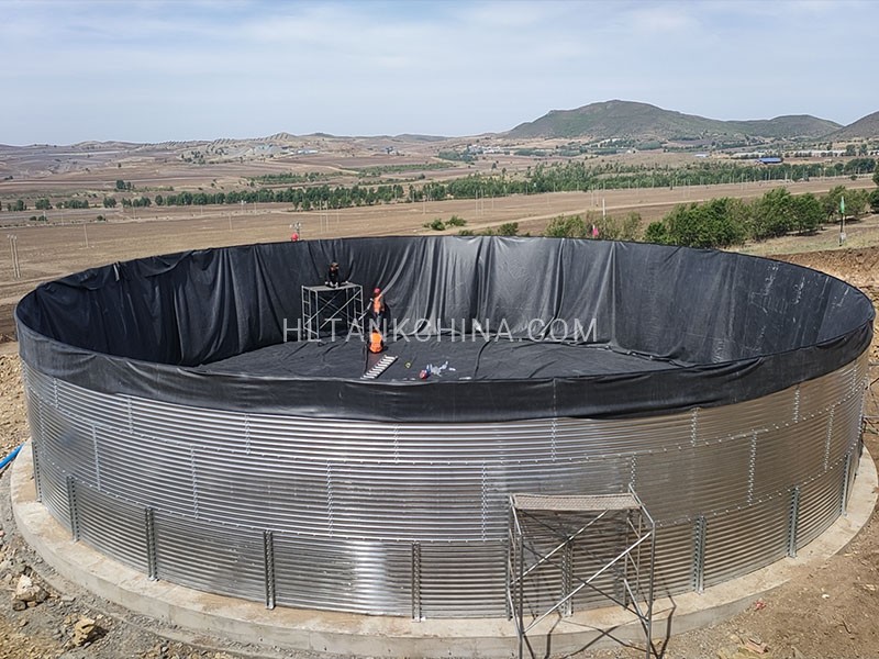 EPDM liner for corrugated steel water tank
