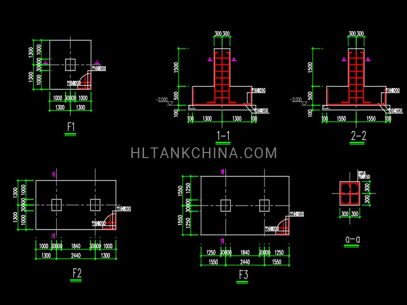 Elevated water tank steel tower drawing