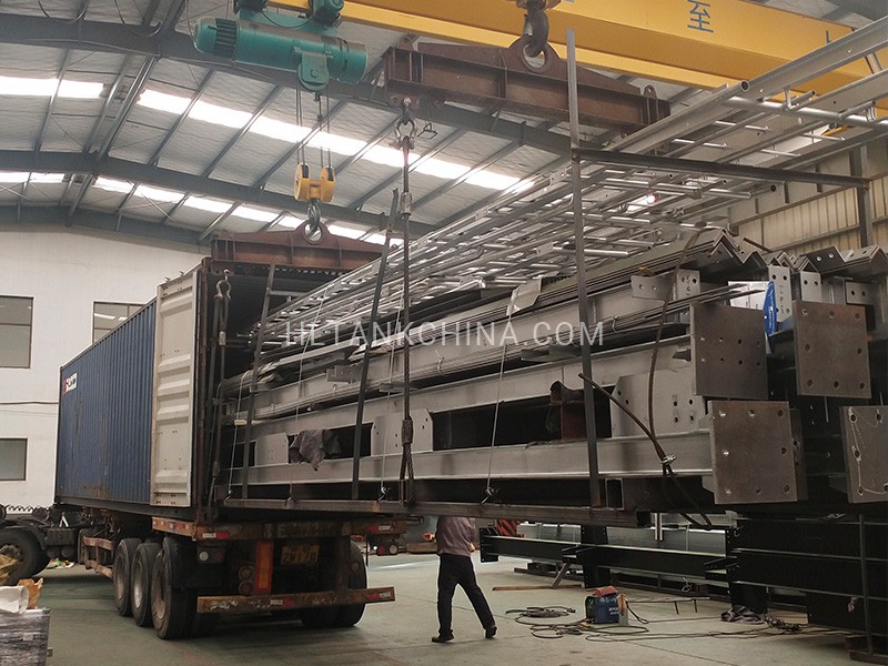 Elevated steel tower in factory