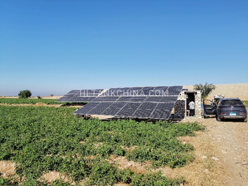 Solar panel installed on the farmland