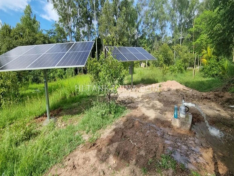 Solar panel working to get watering