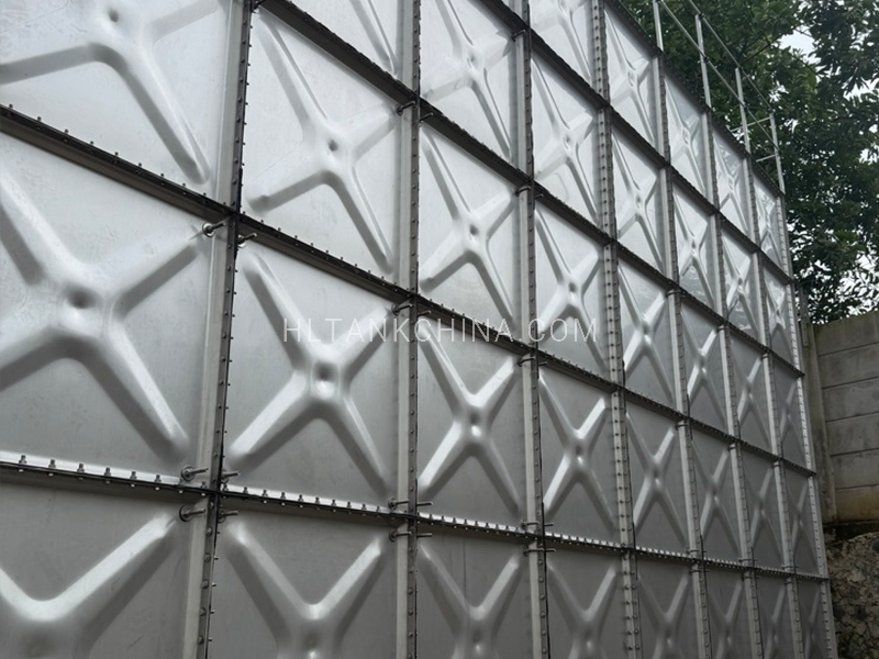 Stainless steel water tank view outside