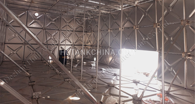 12.2(6.1+6.1)x12.2x3.66m pressed steel water tank project in Iraq