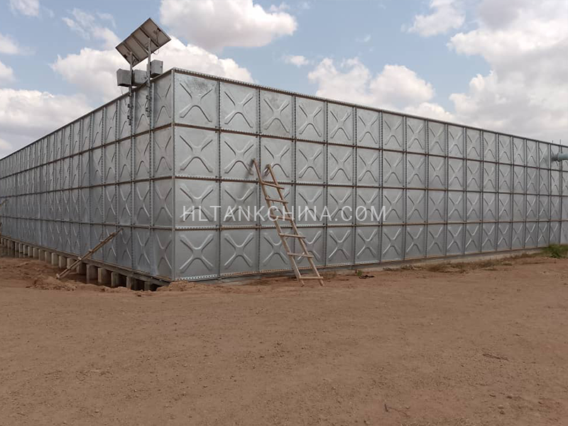 Tanzania municipal water supplying pressed steel water tank project