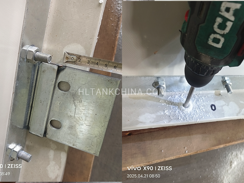 FRP water tank bottom panel drilling holes FRP water tank bottom panel drilling holes